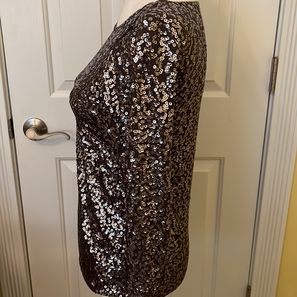 Jcrew, Extra, Small, Black And Silver Sequence Lo… - image 3